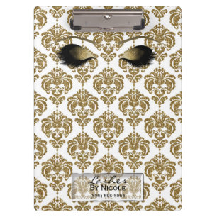 Damask Witte Gouden Make-up Ogen Wimpers Gepersona Klembord