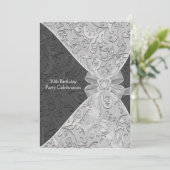 Damask Womans 30ste verjaardag uitnodiging (Staand voorkant)