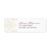 Damask Yellow Étiquette de adresse (Devant)