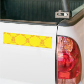 Damask Yellow-Oranje Bumpersticker (Op Truck)