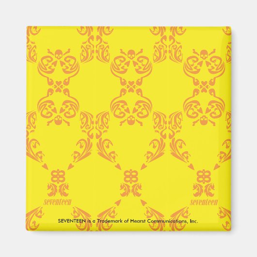 Damask Yellow-Oranje Magneet (Voorkant)