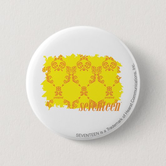 Damask Yellow-Sinaasappel 2 Ronde Button 5,7 Cm (Voorkant)