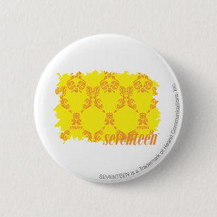 Damask Yellow-Sinaasappel 2 Ronde Button 5,7 Cm