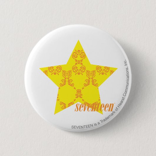 Damask Yellow-Sinaasappel 3 Ronde Button 5,7 Cm (Voorkant)