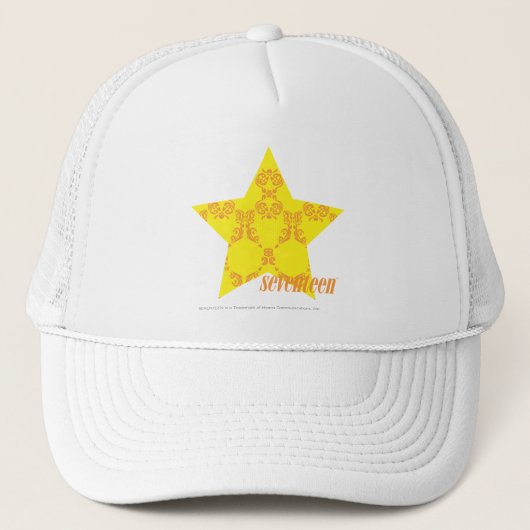 Damask Yellow-Sinaasappel 3 Trucker Pet (Voorkant)