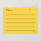 Damask Yellow Sunflower Recept Kaart voor de bruid (Achterkant)