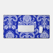 Damask Zaffre bleu contemporain monochromatique (Clavier et souris)