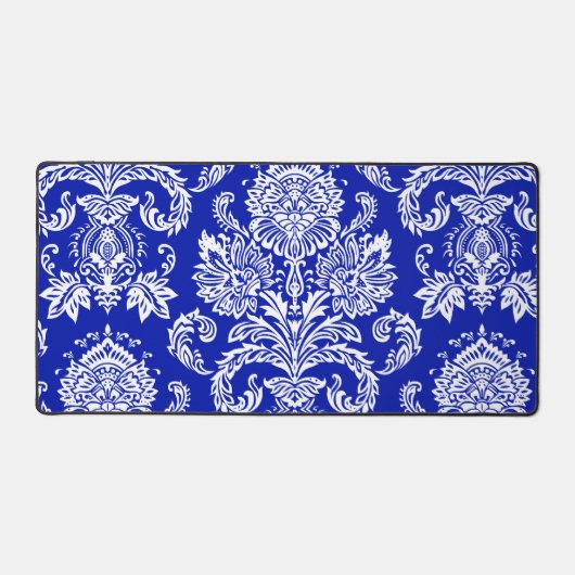 Damask Zaffre bleu contemporain monochromatique (Recto)