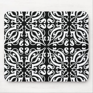 Damask - zwarte achtergrond muismat