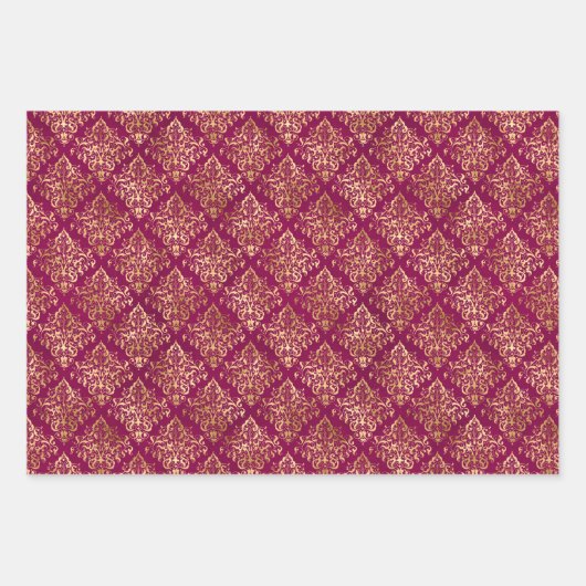 Damaskast- en goudoliepomppapier inpakpapier vel (Voorkant 2)