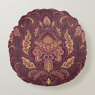 Damaskedrukt rond kussen