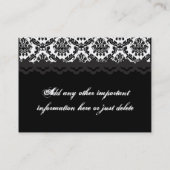 DAMASKONTWERP ZWART EN WITTE Visitekaartje (Achterkant)