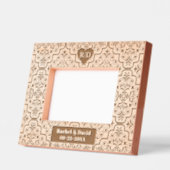 Damaskpatroon namen monogram en hart bruiloft gegraveerde lijstjes (Links)