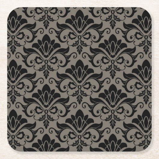 DamasPatroon 2 Vierkante Kartonnen Onderzetter (Voorkant)
