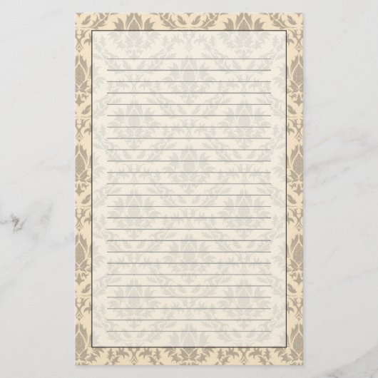 Damaspatroon 3 briefpapier (Voorkant)