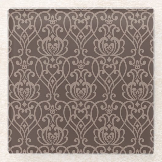 Damaspatroon 6 glazen onderzetter (Voorkant)