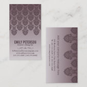 Damaspatroon (donker Paars) Visitekaartje (Voorkant / Achterkant)