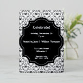 DamasPatroon Folie Uitnodiging (Staand Voorkant)