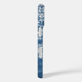  Damaspatroon - Grungy Sapphire Blue Case-Mate iPhone Case (Achterkant / Rechts)