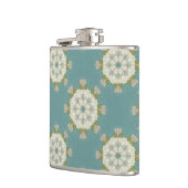 Damaspatroon met abstracte elementen heupfles (Links)