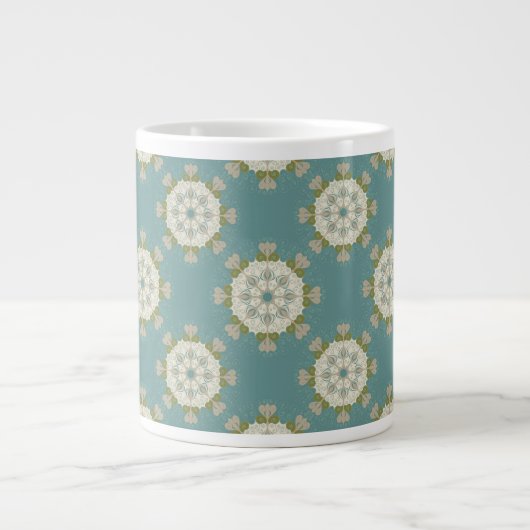 Damaspatroon met abstracte elementen jumbo mok (Voorkant)