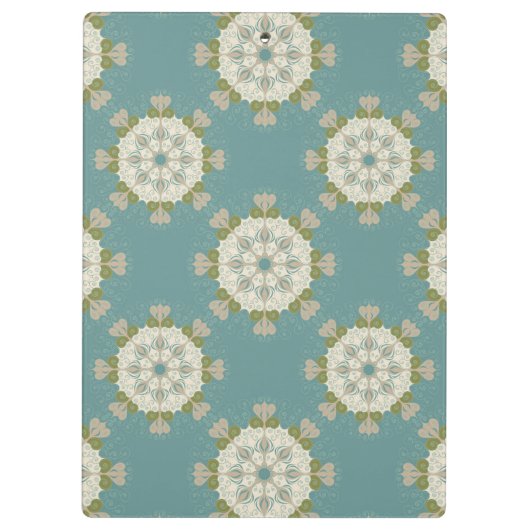 Damaspatroon met abstracte elementen klembord (Achterkant)