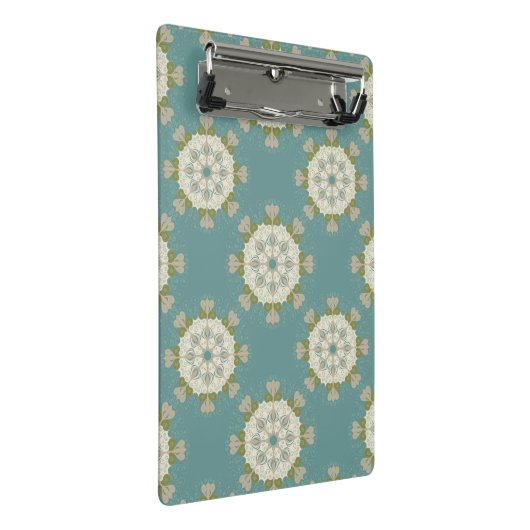 Damaspatroon met abstracte elementen mini klembord (Schuin)