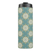 Damaspatroon met abstracte elementen thermosbeker (Voorkant)