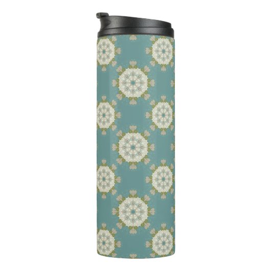 Damaspatroon met abstracte elementen thermosbeker (Geroteerd rechts)