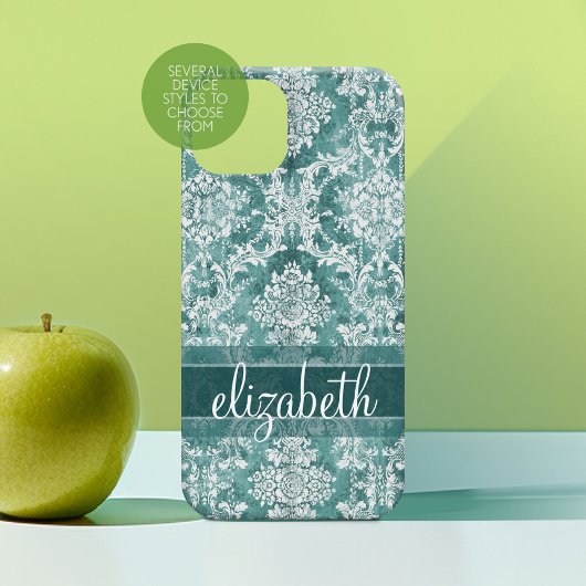  Damaspatroon met Grungy Finish Case-Mate iPhone Case