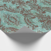  Damaspatroon met monogram Cadeaupapier (Hoek)