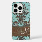 Damaspatroon met monogram Case-Mate iPhone Case (Achterkant)