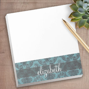  Damaspatroon met monogram Notitieblok