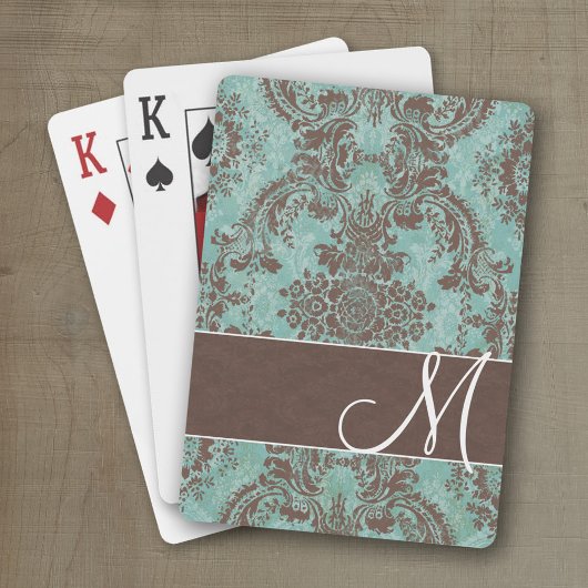  Damaspatroon met monogram Pokerkaarten