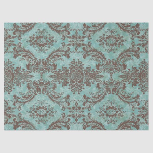 Damaspatroon met monogram Tissuepapier (Voorkant)