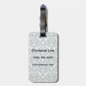 Damaspatroon op verloopachtergrond 2 bagagelabel (Achterkant verticaal)