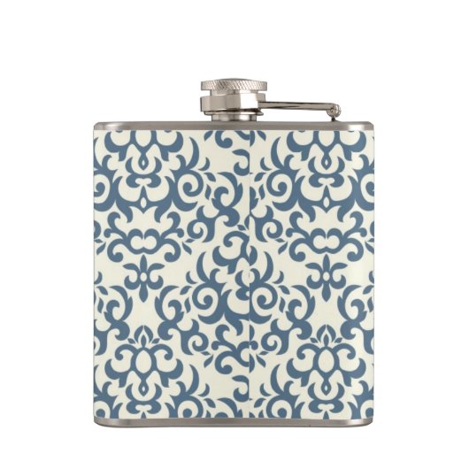 Damaspatroon op verloopachtergrond 2 heupfles (Achterkant)