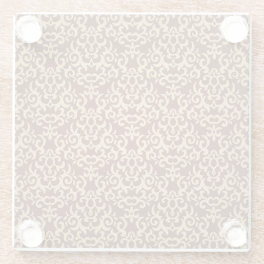 Damaspatroon op verloopachtergrond glazen onderzetter (Achterkant)