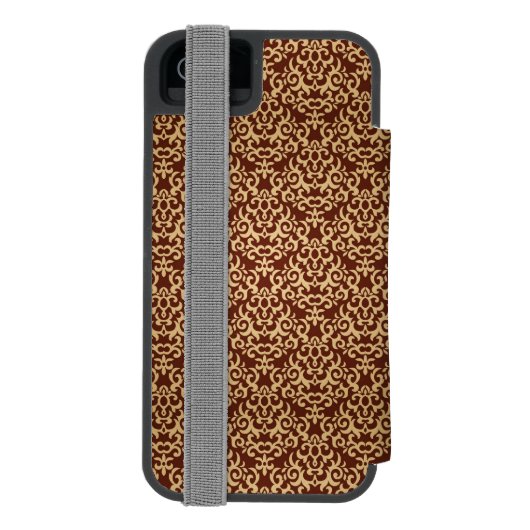 Damaspatroon op verloopachtergrond incipio iPhone portemonnee hoesje (Agenda Achterkant)