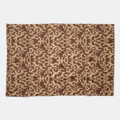 Damaspatroon op verloopachtergrond theedoek (Horizontaal)