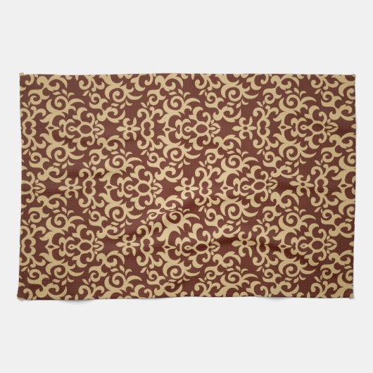 Damaspatroon op verloopachtergrond theedoek (Horizontaal)