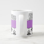 DamasPatroon, zwart-wit Damask, Jouw naam Jumbo Mok (Achterkant)