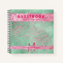 Damasroze Mint Green Baby shower Guest Book