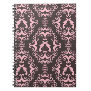 Damasroze zwarte pistolen slijmen westerne pistole notitieboek