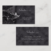 Damassé âgée par gris de noir de carte de visite (Devant / Derrière)