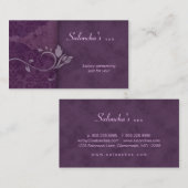 Damassé âgée par pourpre de carte de visite de spa (Devant / Derrière)