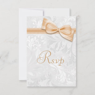 Damassé blanc et ruban RSVP
