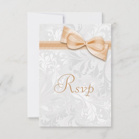 Damassé blanc et ruban RSVP (Devant)