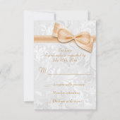 Damassé blanc et ruban RSVP (Dos)
