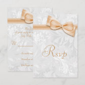 Damassé blanc et ruban RSVP (Devant / Derrière)